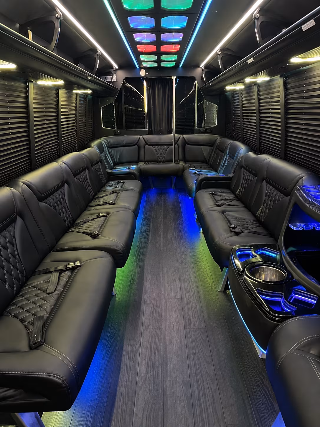 east lansing 20 passenger party bus interior