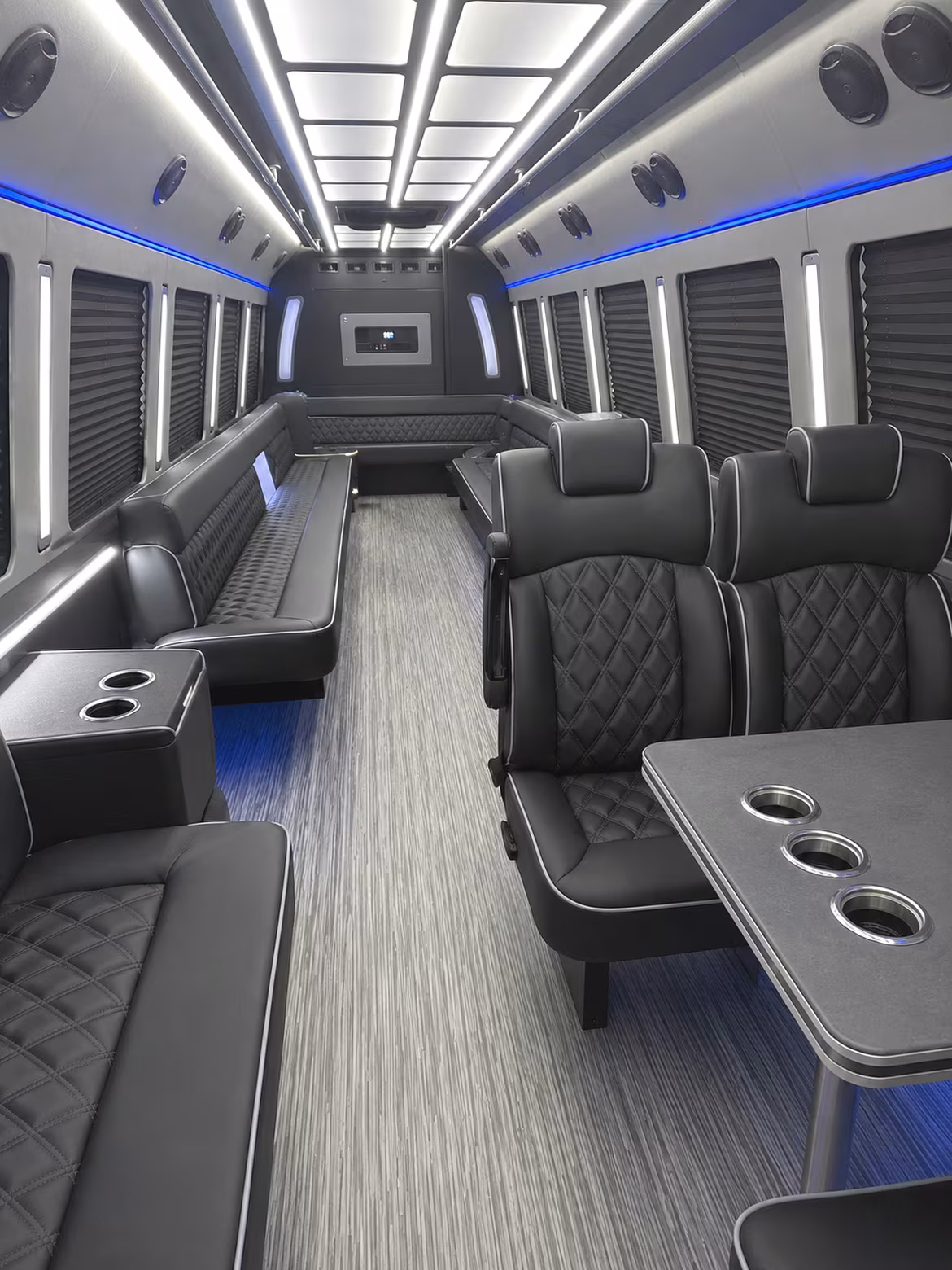 east lansing 25 passenger party bus inside