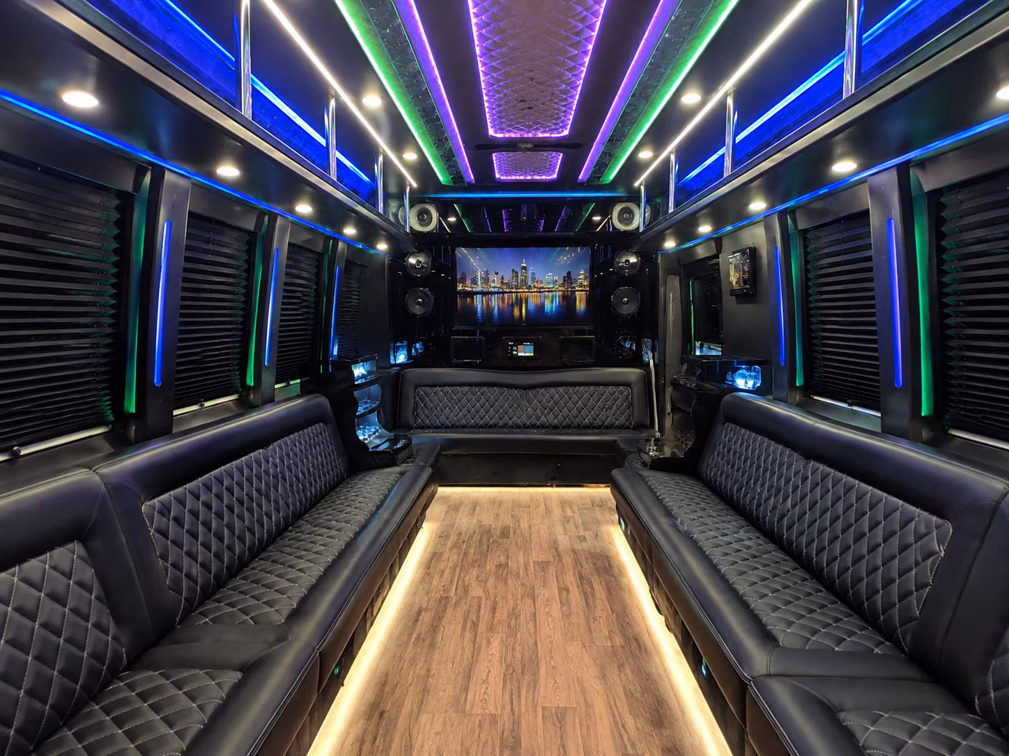 east lansing 25 passenger party bus interior