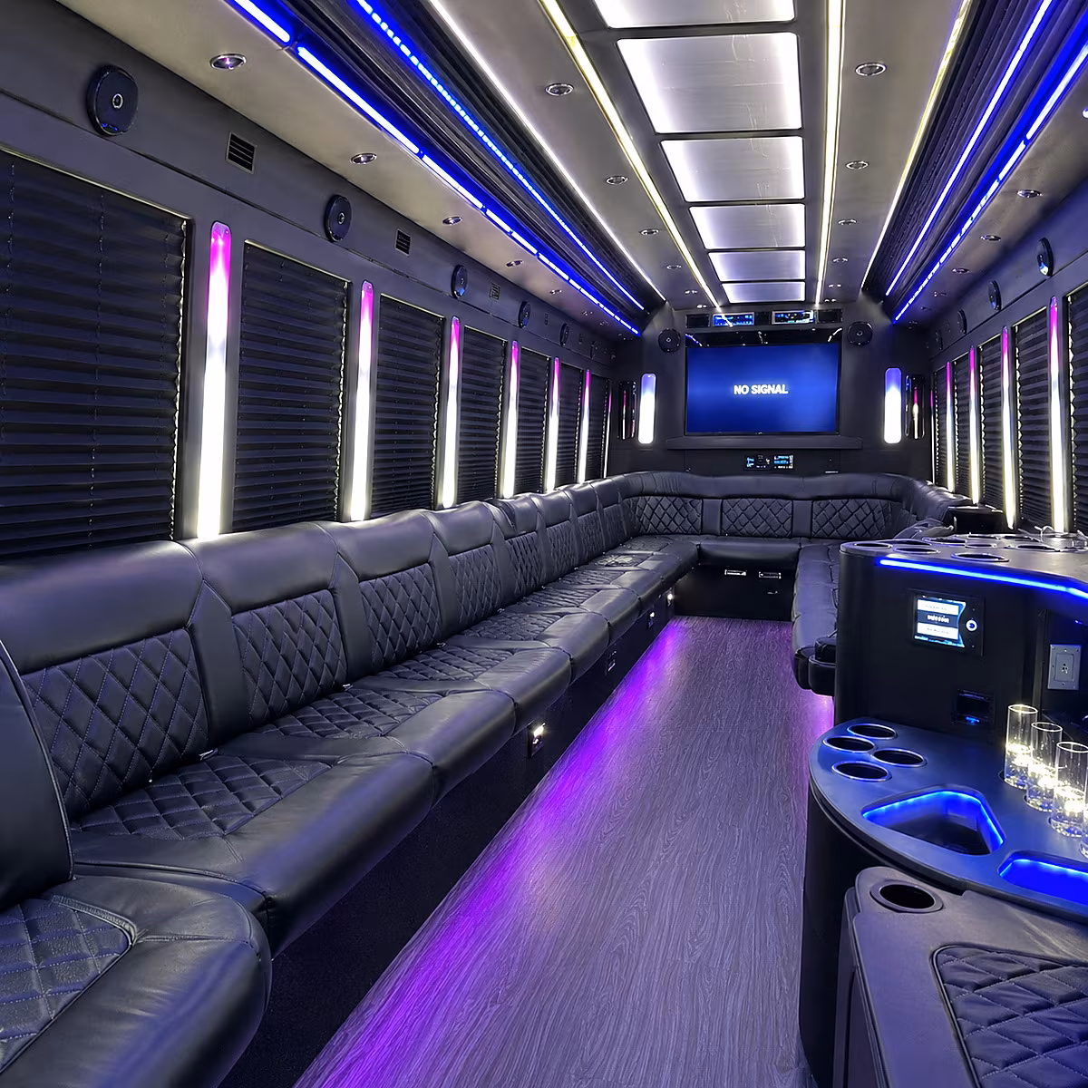 east lansing 30 passenger party bus inside