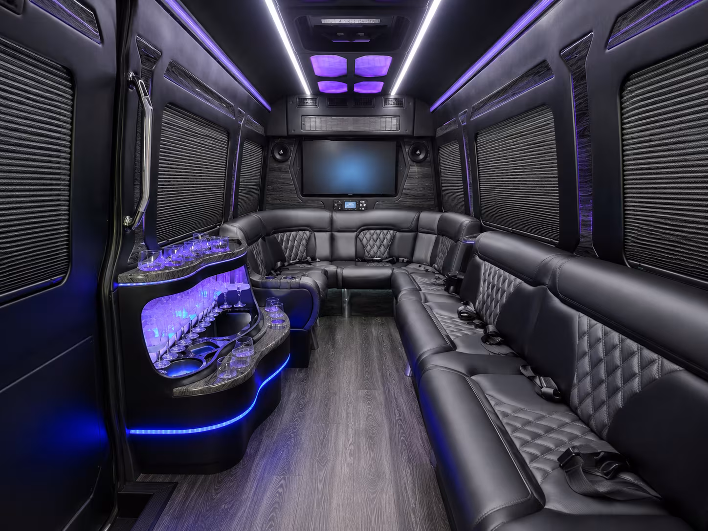east lansing 30 passenger party bus interior