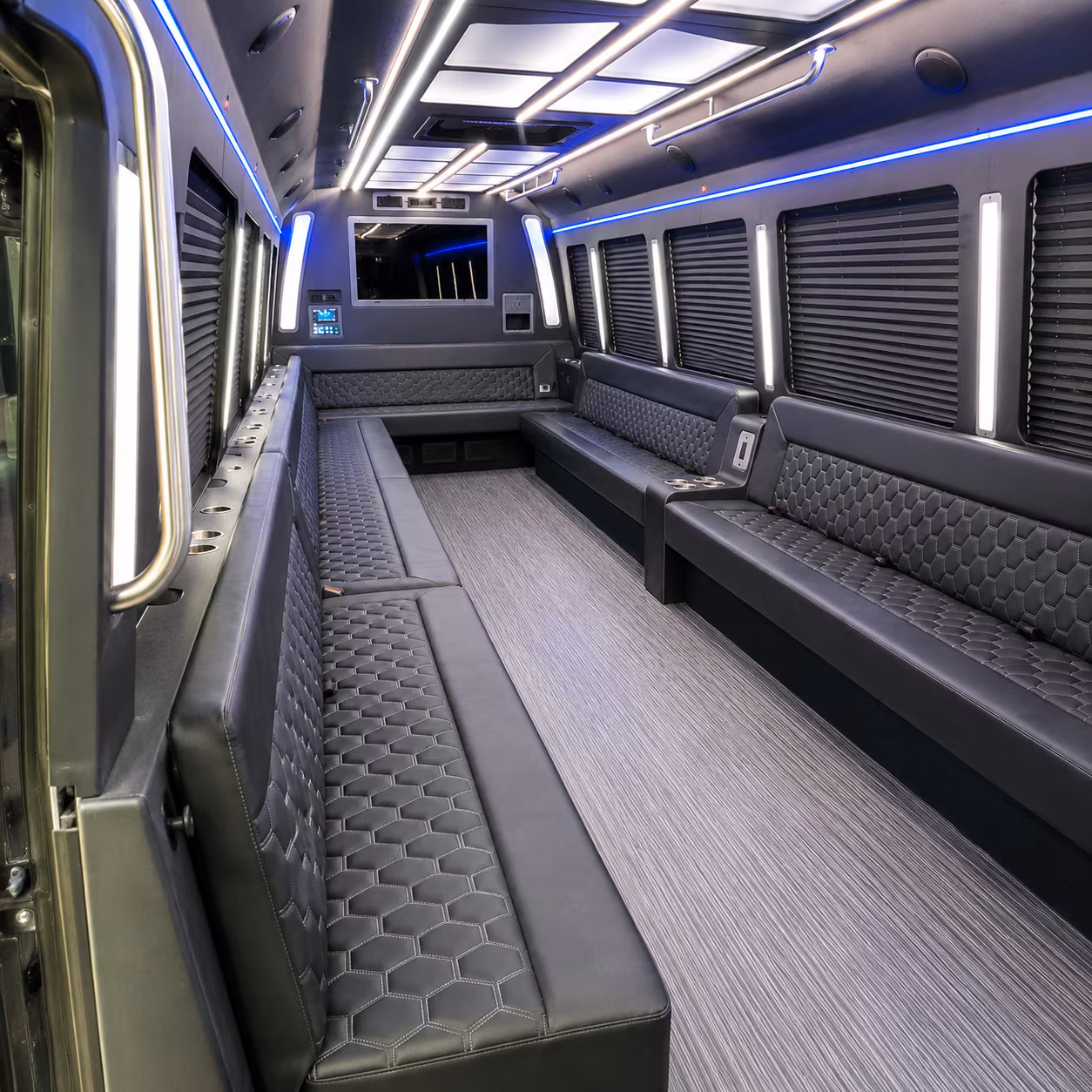 east lansing 40 passenger party bus interior