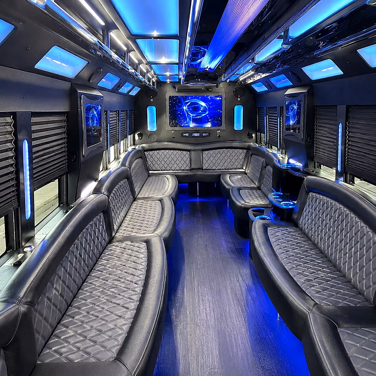 east lansing 50 passenger party bus interior