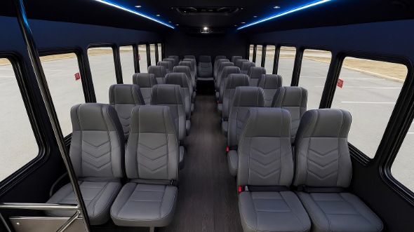 Interior of Charter Bus Company East Lansing's 28 Passenger Mini bus in East Lansing