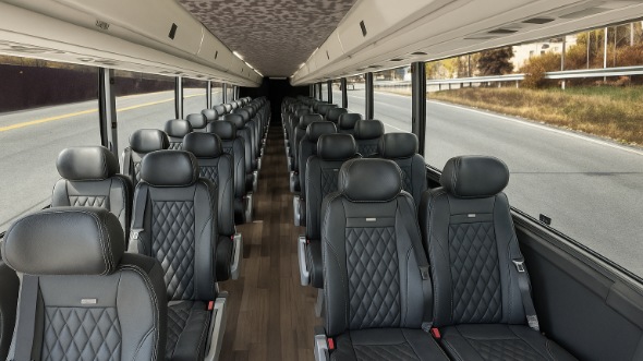 Interior of Charter Bus Company East Lansing's 30 Passenger Minibus in East Lansing