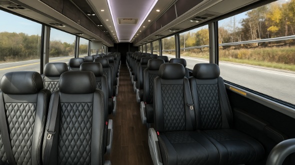 Interior of Charter Bus Company East Lansing's 35 Passenger Minibus in East Lansing