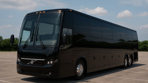Exterior of Charter Bus Company East Lansing's 55 Passenger Charter Bus in East Lansing