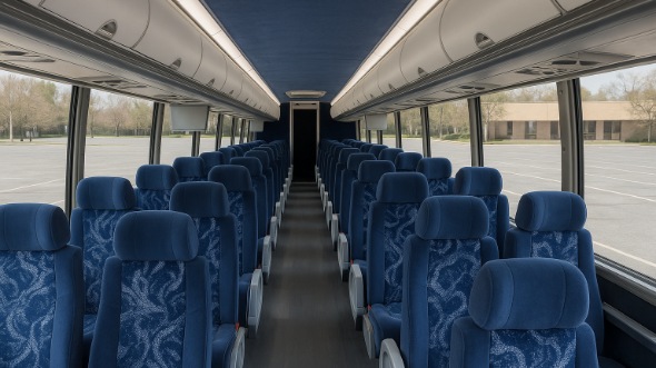 Interior of Charter Bus Company East Lansing's 55 Passenger Charter Bus in East Lansing