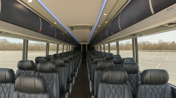 east lansing 50 passenger charter bus inside