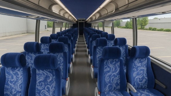 east lansing 54 passenger charter bus inside
