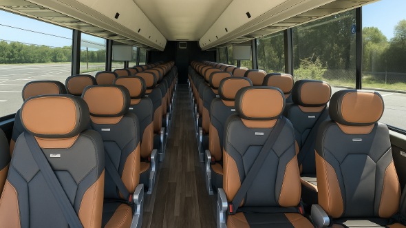 east lansing 55 passenger charter bus inside
