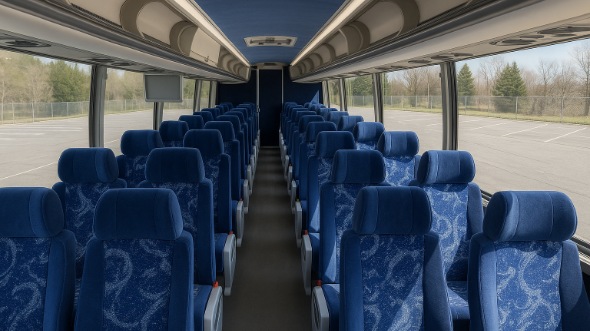 east lansing 56 passenger charter bus inside