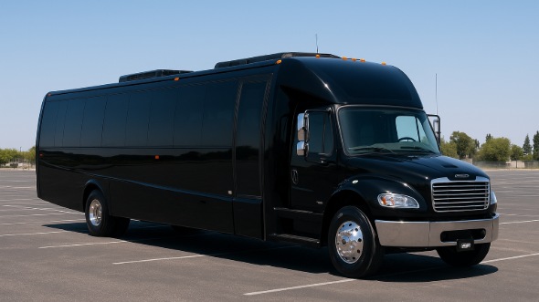 Exterior of Charter Bus Company East Lansing's Party Bus in East Lansing