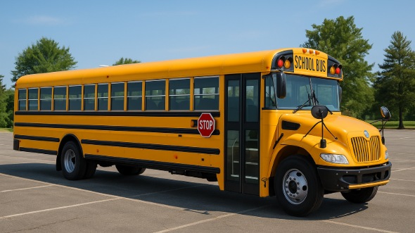 Exterior of Charter Bus Company East Lansing's School Bus in East Lansing