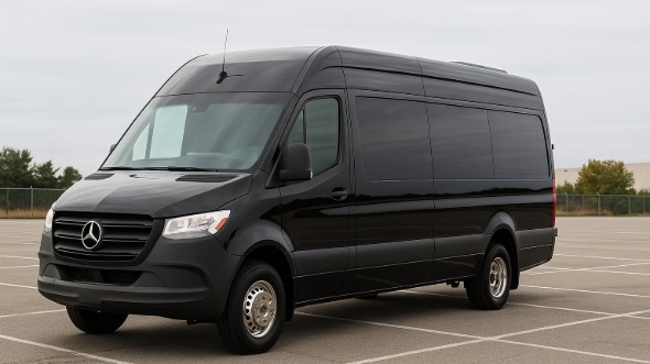 Exterior of Charter Bus Company East Lansing's Sprinter Van Rental With Driver in East Lansing